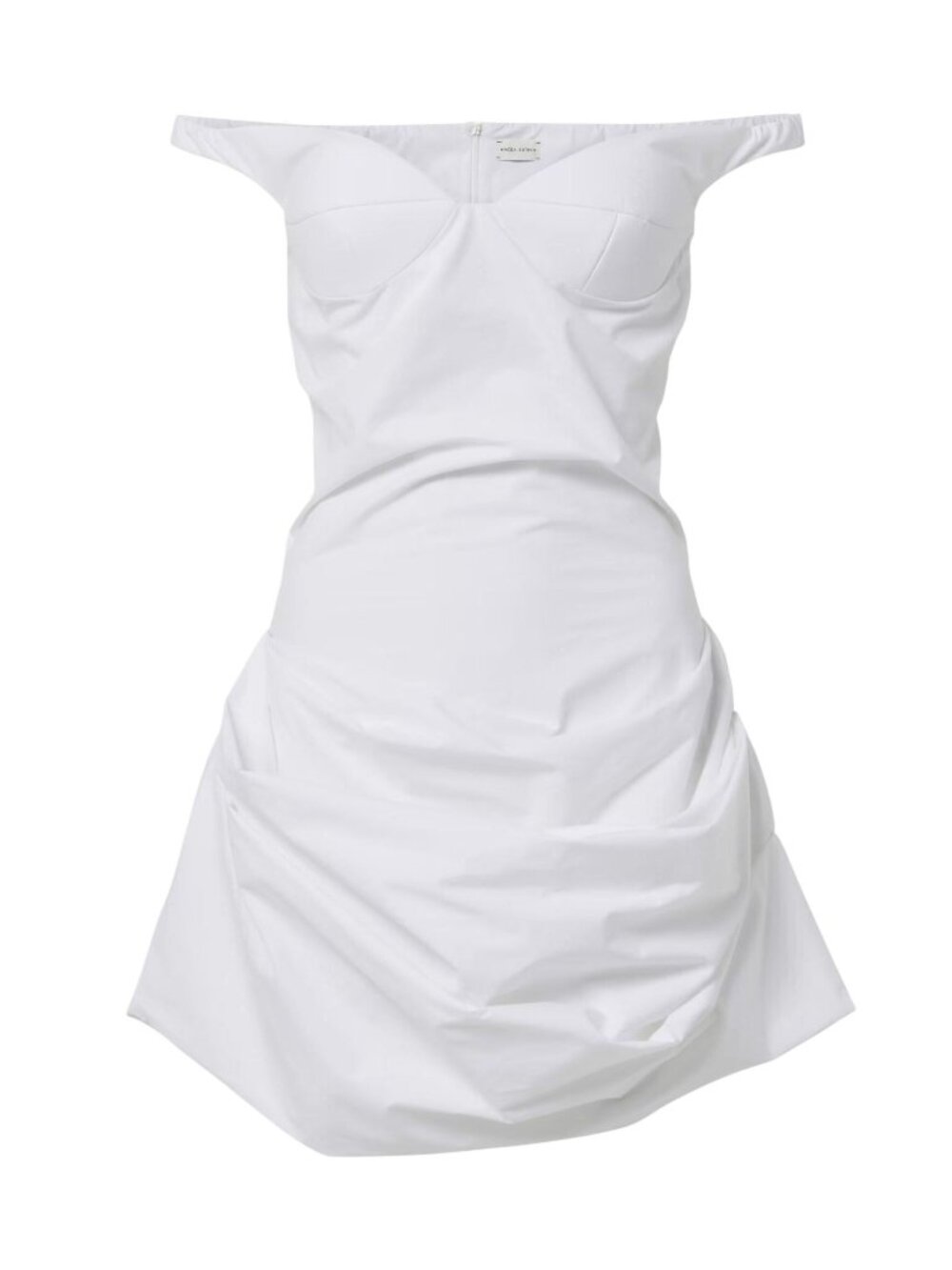 Magda Butrym Off Shoulder Cotton Mini Dress in White